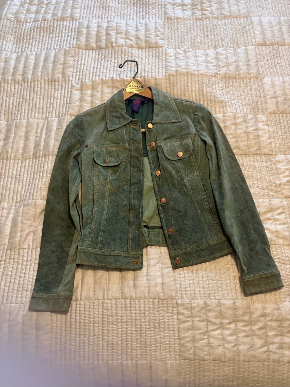 BCBGMaxAzria Green Suede Jacket